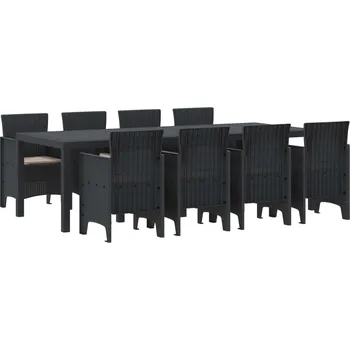 Zahradní sestava vidaXL Zahradní jídelní souprava 9 pcs Antracit Ratan Polt [3378733]