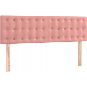 Čelo postele sametové růžové 144 x 5 x 78/88 cm, nastavitelná výška