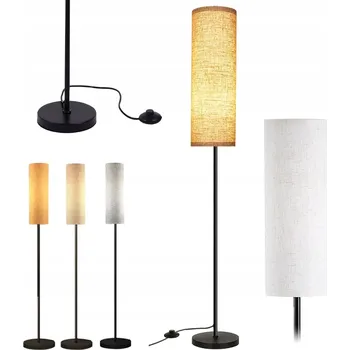 Stojací lampa Oblouková stojací lampa 3000K Nastavitelná výška Béžové stínidlo E27 9W