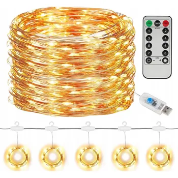 Vánoční dekorace SVĚTELNÝ ZÁVĚS 300 LED VÁNOČNÍ OSVĚTLENÍ NA STROMEČEK GIRLANDA + DÁLKOVÉ OVLÁDÁNÍ TEPLÁ BÍLÁ 3x3m