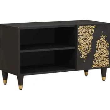 Televizní stolek vidaXL Televizní skříň Černá 80 x 33 x 46 cm Masivní mangové dřevo [4018823]