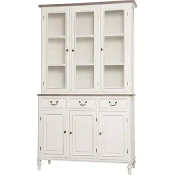 Vinotéka Vitrína Ravenna 120 cm z masivu bílá/tmavě hnědá