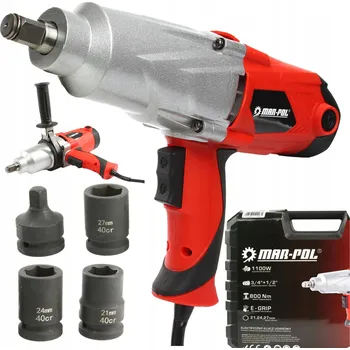 PNEUMATICKÝ RÁZOVÝ UTAHOVÁK 3/4" + 1/2" 1100W, SADA NÁSTRČNÝCH KLÍČŮ 21, 24, 27 mm