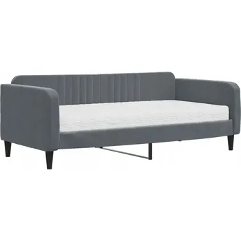 Pohovka Tmavě šedá pohovka s matrací 213 x 100 x 75 cm 2v1