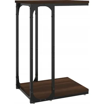 Konferenční stolek Odkládací stolek C z hnědého dubu, 40 x 30 x 60 cm, ocelový rám