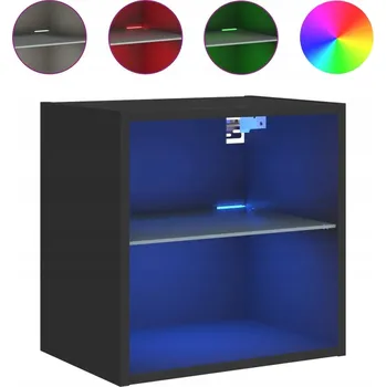 Noční stolek Noční stolek LED RGB s možností montáže na zeď, černý, 40x28,5x40 cm