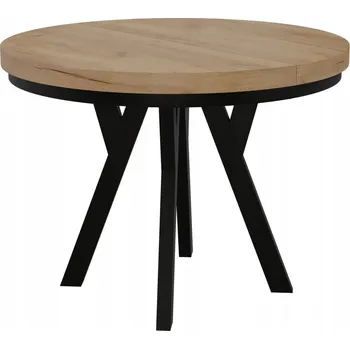 Jídelní stůl Rozkládací stůl Shop Kinga dub craft zlatý kulatý 100 cm/200 cm