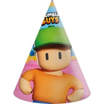 Čepice PAPÍROVÉ ČEPICE STUMBLE GUYS 6 KS NAROZENINOVÁ OSLAVA VIDEO HRA
