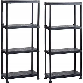 Dílenský regál 2x Skladový regál do garáže, 4 police, nosnost 20 kg, robustní a pevný