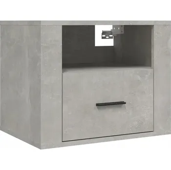 Noční stolek Závěsná noční stolek šedá s betonu 50 x 36 x 40 cm