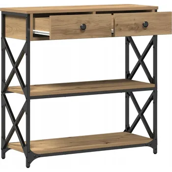 Konferenční stolek Rustikální odkládací stolek dub artisan 75 x 28 x 75 cm se zásuvkou