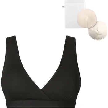 Těhotenská podprsenka Moniel Kojicí podprsenka bambus Nuuma Black s vyjímatelnými vložkami + prací sáček Vel. L