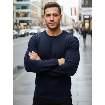 Pánský svetr Pánský svetr Dstreet WX2297z Barva: Modrá, Velikost: S