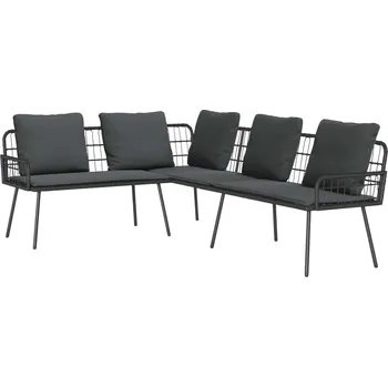 Zahradní pohovka vidaXL Pohovka s polštářem Šedá 61.5 x 123 x 82cm kov [4108263]