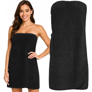 Dámské pareo, osuška do sauny a SPA, BAVLNA froté, velikost L/XL, černé