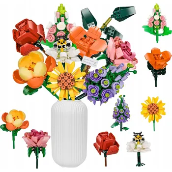 ostatní stavebnice STAVEBNICE KVĚTINY KYTICE LUČNÍCH KVĚTŮ VE VÁZE SADA 779DÍLŮ