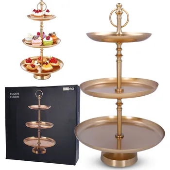 Podnos Cadro Patrový podnos na zákusky patrová zlatá 30x50 30 cm