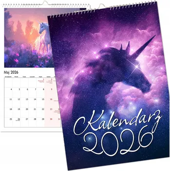 Kalendář Nástěnný kalendář 2026 - Jednorožec, kouzelní koně, formát A4