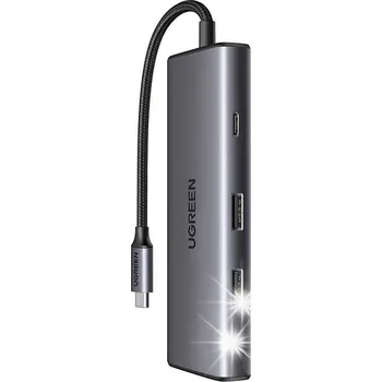 USB hub UGREEN ADAPTÉR 7V1 HUB USB NA 2X USB-A 3.2, USB-C 3.2, SD/TF, POWER DELIVERY