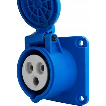 Elektrická zásuvka Zásuvka do panelu 230V 16A/3P přímá CEE 70x70 mm VDE TP Electric 9511