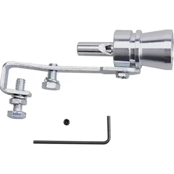 Turbo píšťalka do výfuku S 101,3 × 19,5 mm Stříbrná univerzální simulátor zvuku turba hliníková pískací trubka tuning dekorativní doplněk