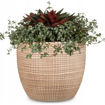 Květináč Obal na květináč 25 cm keramický béžový