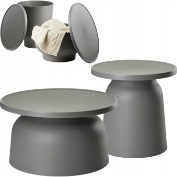 Konferenční stolek Konferenční stolek OTTO šedý set 2 ks odkládací stolek do obýváku zahrady LOFT