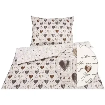 Povlečení Flanelové povlečení - zamilované texty 140x200+70x90