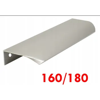 Nábytková úchytka s okrajem, šedá, ocel kartáčovaná, 18 x 4,5 x 1,8 cm