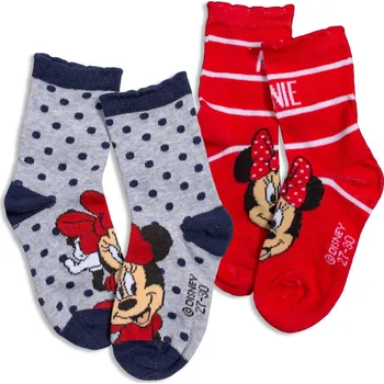 Dívčí ponožky DISNEY MINNIE PUNTÍK+PROUŽEK, balení 2 páry Velikost: 23-26