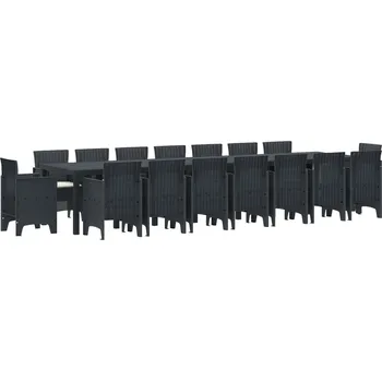 Zahradní sestava vidaXL Zahradní jídelní souprava s polštáři 17 pcs Antracit PP [3378656]