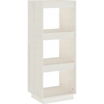 regál Dřevěný Borovicový Regál Bílý 3 Police 40x35x103 cm