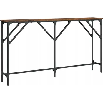 Konferenční stolek Konzolový stolek s nastavitelnými nožičkami, kouřový dub, 140x23x75 cm