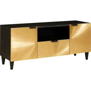 Televizní stolek vidaXL Televizní skříň Černá a zlatá 105 x 33 x 46 cm Kompozitní dřevo [4017842]