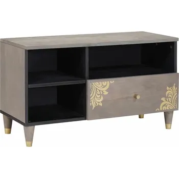 Televizní stolek vidaXL Televizní skříň Šedá 80 x 33 x 46 cm Masivní mangové dřevo [4018789]