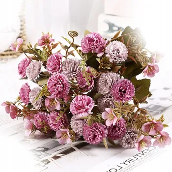 umělá květina RŮŽOVÉ FIALOVÉ KARAFIÁTY UMĚLÉ KVĚTY KYTICE DEKORACE DEKORACE VÁZA 30CM