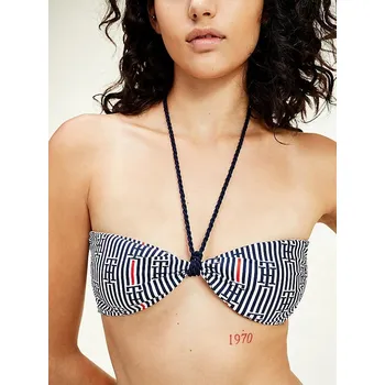 Podprsenka TOMMY HILFIGER BÍLÝ PLAVKOVÝ TOP SE VZOREM (XS)