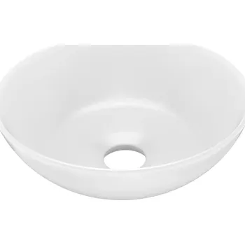 Umyvadlo Umyvadlo na desku kulaté matné bílé keramické 280x100 mm