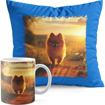 SADA HRNEK + POLŠTÁŘ MODRÁ - ZVÍŘATA PES PEJSEK ROZTOMILÝ