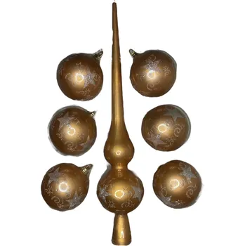 Vánoční ozdoba EverGreen Sada vánočních nerozbitných ozdob - 7ks Varianta: Zlatá - stříbrné vločky Nové zboží