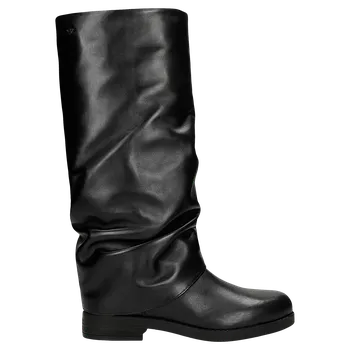 Dámské kozačky Černé Kožené Kozačky Se Svraskaným Svrškem Wojas 7114351 41