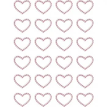 Galeria Papieru Samolepicí dekorační srdíčka - s kamínky, růžové, 24 ks