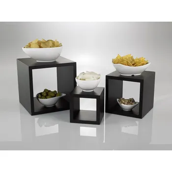 Jednorázové nádobí Sada bambusových stojanů CUBO Leone 23/23/23cm 18/18/18cm 13/13/13cm 1ks