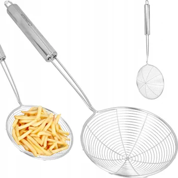 Naběračka Naběračka děrovaná pěnovačka kuchyňská sítko cedník se sítkem na cezení 39 Cm