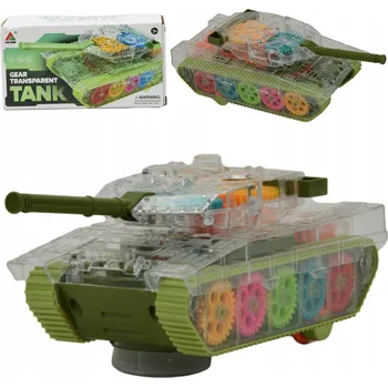 autíčko PRŮHLEDNÝ TANK PRO DĚTI SVÍTÍ A JEZDÍ