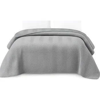 Prostěradlo Přehoz na postel Łóżkoholicy velur 200 cm x 220 cm šedý