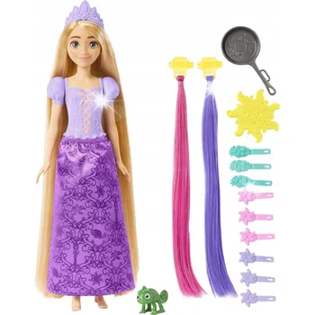 Panenka PANENKA RAPUNZEL S PASCALEM MĚNÍ BARVU VLASŮ + PANENKA FLYNN RIDER DISNEY