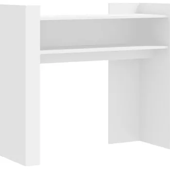 Konferenční stolek Bílý konzolový stolek 100 x 35 x 90 cm s policemi