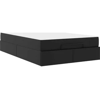 Postel Rám postele s matrací s matrací 2 pcs Černá PVC