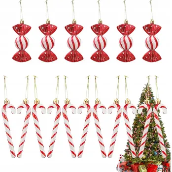 Vánoční dekorace SADA PŘÍVĚSKŮ LÍZÁTKA BONBÓNY NA VÁNOČNÍ STROMEČEK VÁNOČNÍ ozdoba vánoční baňky 18 KS